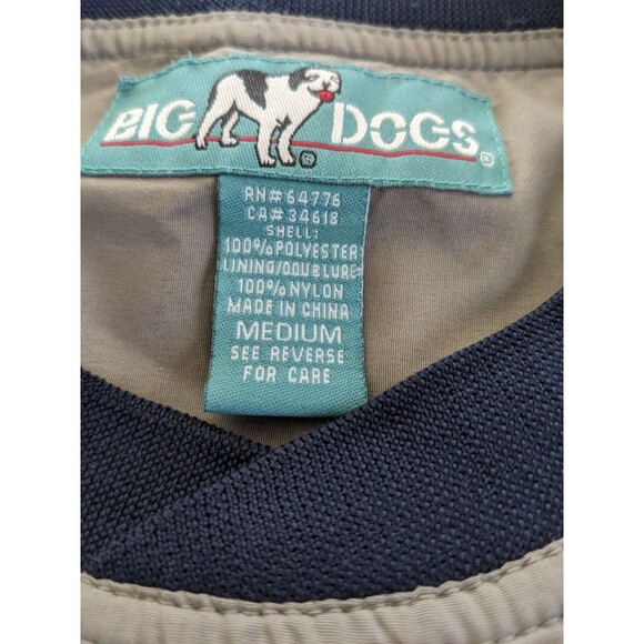 Big Dogs Golf Windbreaker Size Medium Tan Long Sleeves Pockets Lined *Flaw - Picture 3 of 10